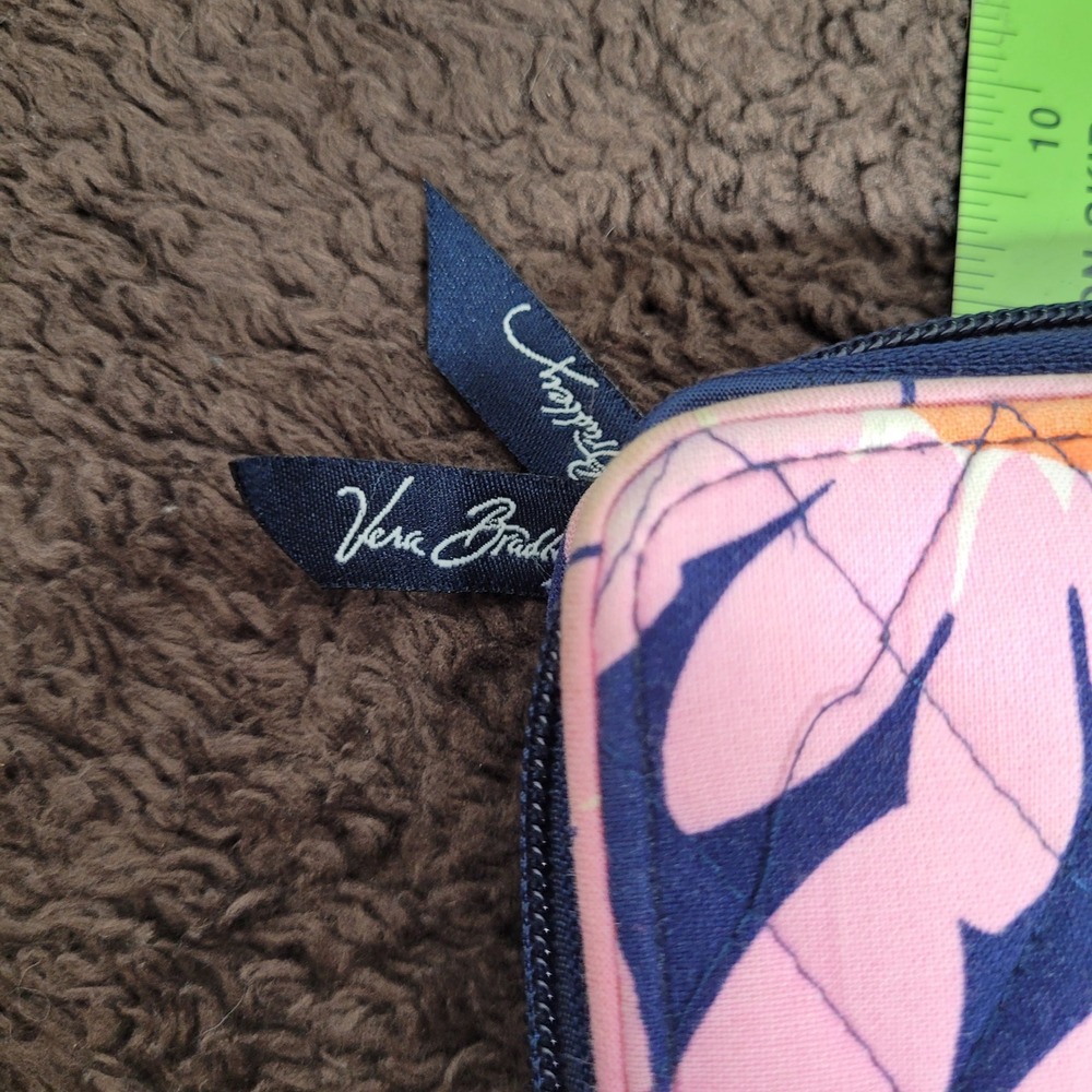 Vera Bradley Sun Valley Turnlock Wallet Pink Blue Floral Quilted Cotton - Picture 5 of 5
